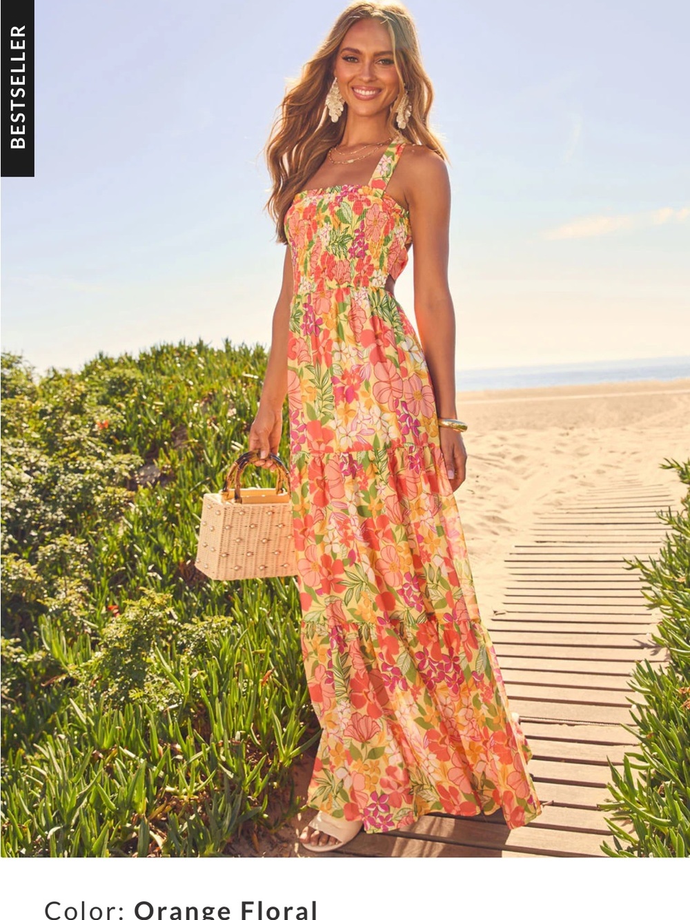 Vici  Floral Maxi Sundress with Smocked Bodice.  NWOT  size XS